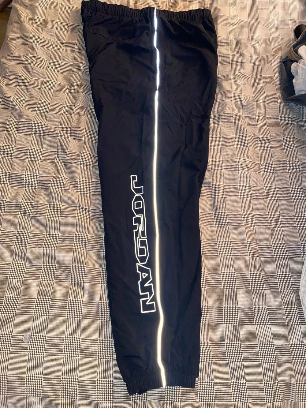 Jordan flight mvp Black Joggers with Reflective Side Stripes